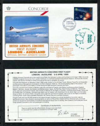 British Airways Concorde 1st Flight London - Auckland 4.  5.  1986,  X32376