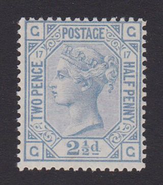 Gb.  Qv.  Sg 142,  2 1/2d Blue,  Plate 17.  Mounted.