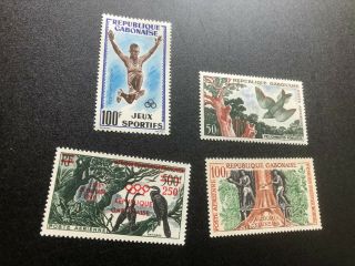 Gabon Stamps Airmails Scott C2 - C4,  C8 Mnhog Scv 19.  00 Bb4522