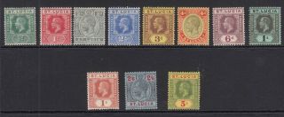 St.  Lucia Sg78/88 1912 - 21 Definitive Set Mtd
