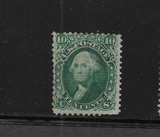Us Scott 89 10c Green Washington Bank Note 1868,  " E " Grill,  Light Cancel