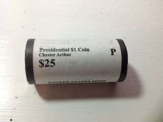 2012 - P - Presidential One Dollar Coin - Chester Aurthur - Uncirculated Roll