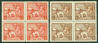 Sg 430 - 431 1924 Wembley Sets In Unmounted Blocks Of 4 Cat £120