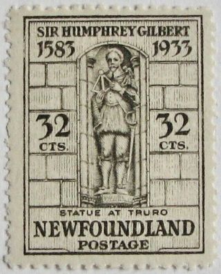 Newfoundland 225a: F/vf Mh 32 - Cents Sir Humphrey Gilbert Statue