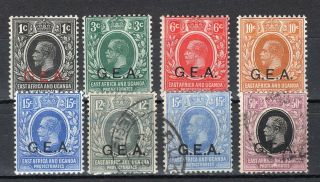 German East Africa G.  E.  A.  British Occupation Eight Stamps Mh And