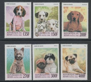 Benin 1998 Dogs Sc 1087 - 1092 Cplte Never Hinged