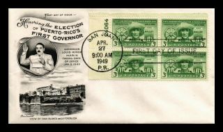 Dr Jim Stamps Us Puerto Rico First Governor Fdc Cover Plate Block Scott 983
