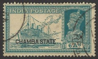 India Chamba State 1938 Kgvi 6a Mail Steamer Sg 91 £140