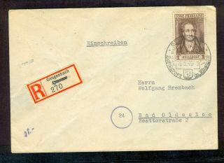 Germany 1946 Registered Cover Zone Francaise / Good Single Franking