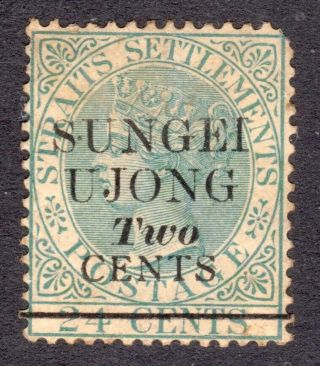 Malaya Sungei Ujong 1891 2c Surcharge On 24c Green M,  Fault,  Sg 49 Cat £275
