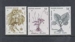 French Polynesia: 1987 Medicinal Plants Ii Sg 514/6 £7,  Muh.