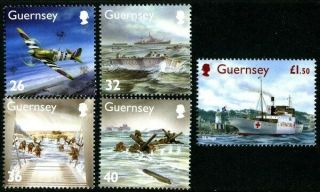 Guernsey 2004 Memories Of World War Two Set Of All 5 Commemorative Stamps Mnh F