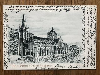 China Hongkong Old Postcard Catholic Cathedral Hong Kong To Germany 1900