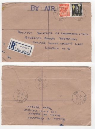 1962 Nigeria Registered Air Mail Cover Eleiyele To London Gb