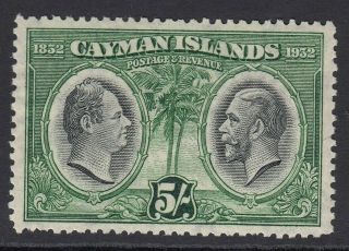 Cayman Islands Gv,  1932 Assembly 5s.  Black & Green Sg 94 Mounted