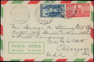 1951 Italy Multi Stamp To United States 100 Lira Usage