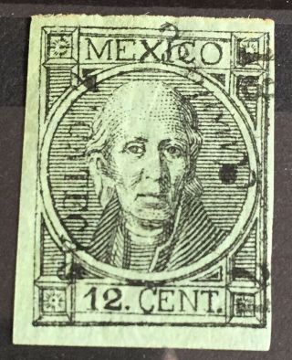 Mexico 1868 Issue 12 Cent.  Anotado Ovpt. ,  (scott 72) Zacatecas,  See Imag