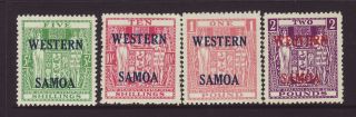 1955 Western Samoa Opt On Nz Arms Set Mounted Sg232/235