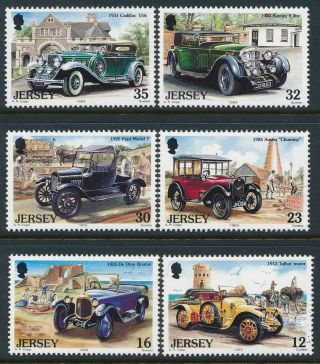 1989 Jersey Vintage Cars Part I Set Of 6 Fine Mnh