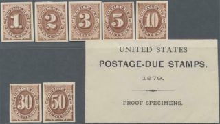 Us Postage Due Plate Proofs On Card Scott J1p4 - J7p4 With Envelope