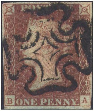 1841 1d Red Sg 7 From Penny Black Plate 11 Ba Fine Plus 4 Margins