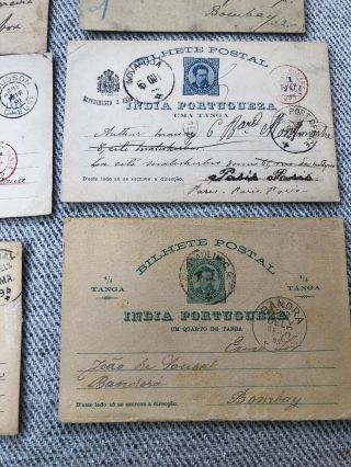 12 Portuguese Colonial India Postcard Postal Card Covers 1880/90’s 2
