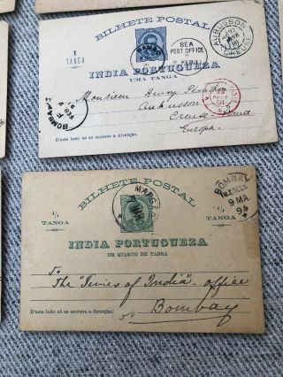 12 Portuguese Colonial India Postcard Postal Card Covers 1880/90’s 3