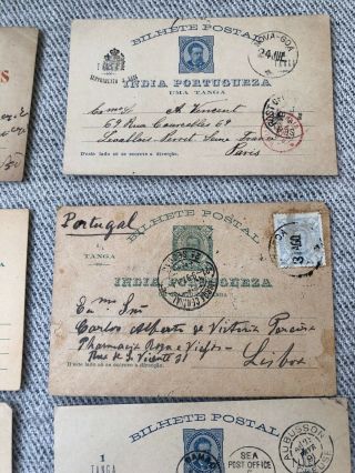 12 Portuguese Colonial India Postcard Postal Card Covers 1880/90’s 6