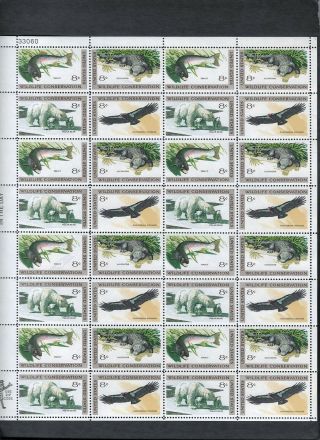M2149 - U.  S.  Stamps 1427 - 30 Wildlife Conservation -,  Nh,  Og,  Sheet Of 32 8¢