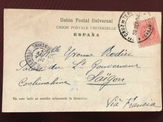 Old Postcard Santa Cruz De Tenerife Sent To Saigon Governor Palace 1904 Postmark