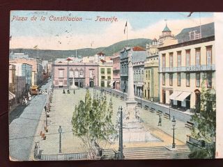 Old Postcard Santa Cruz de TENERIFE Sent to SAIGON GOVERNOR PALACE 1904 postmark 3