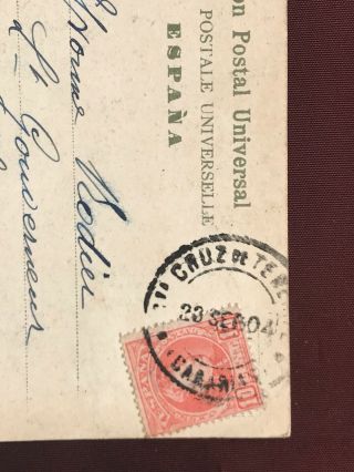 Old Postcard Santa Cruz de TENERIFE Sent to SAIGON GOVERNOR PALACE 1904 postmark 5