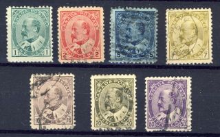 Canada Stamps Edward Vii Set Of 7 F/vf.  50c Pp & Thin Cat.  Value = $120.  00