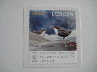 2019 Europa Cept Norway 2019 Bird Adhesive Stamp W/chirping Sound Mnh