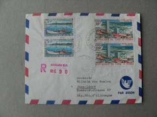 Ivory Coast,  R - Cover To Germany 1969,  Pairs Ship Hotel