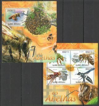Bc482 2012 Guinea - Bissau Flora & Fauna Insects Honey Bees As Abelhas Bl,  Kb Mnh