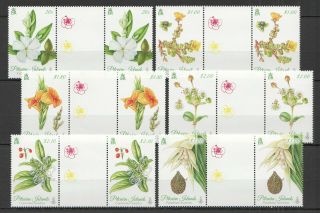 C1299 Pitcairn Islands Flora Flowers 907 - 12 Michel 40 Euro Gutter 2set Mnh
