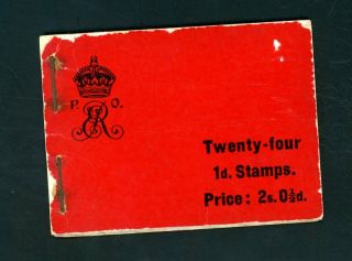 1904 Edward Vii 2s 01/2d Complete Stamp Booklet.  Cut Perfs Cover Faults (au756)