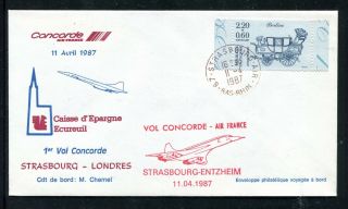 Air France Concorde Flight Strasbourg - Londers 4.  11.  1987.  X32400