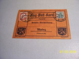 Rare Vintage German 6 - 19 - 1912 Gelber Hund Zeppelin Airmail Card - 107 Years Old