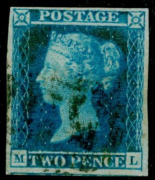 Sg14,  2d Blue,  Fine.  Cat £90.  4 Margins.  Ml