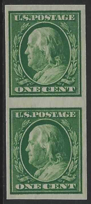 Us Stamps - Sc 343 - 191 Wmk.  - Imperf Pair - Light Hinge - Mlh (k - 250)