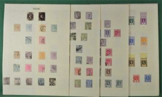 Ceylon Stamps Selection Of Early Issues On 9 Pages H/m & (t108)
