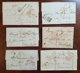 1810 - 1819 Lot 6 X Pre Stamp Entires To Edinburgh With Kelso Mileage Marks