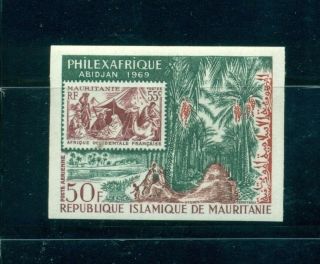 Mauritania C80 Vfmnh Imperforate Stamp On Stamp Topical