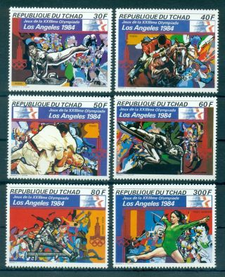 Chad 1982 Compl.  Set 6 Stamps Mnh Olympic Games,  Los Angeles - Mi.  No 917 - 922