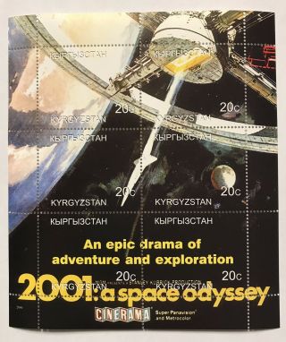 2000 Mnh Kyrgyzstan 2001 A Space Odyssey Stamp Sheet Adventure Exploration Movie