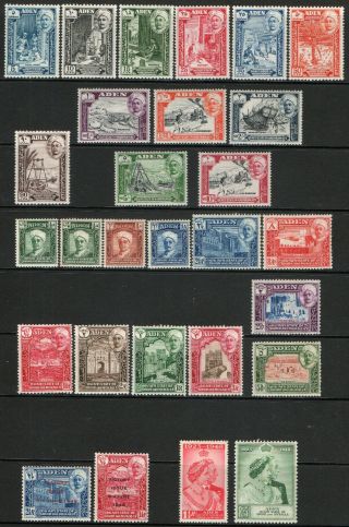 Aden 1942 - 55 Quaiti State In Hadhramaut 4 X Full Sets Of Stamps Hinged