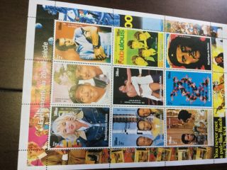 Mantle,  Maris,  Monroe,  Beatles,  Ali Guinee 20th Century Events Souvenir Sheet