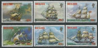 Belize 1981 S.  G.  671 - 676 Set - 6.  M.  N.  H.  Sailing Ships